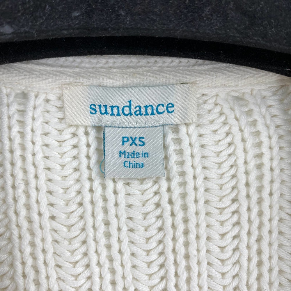 Sundance Aveline White Cotton Button Down V Neck Cardigan Size Petite XS - Picture 2 of 4